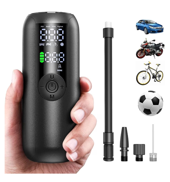 Battery-Powered Portable Pump for Electric Scooter, Car, Bicycle - 150PSI Tire Inflator Compressor