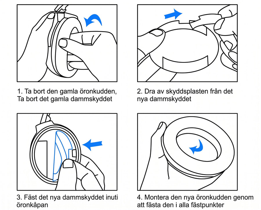 Byt öronkuddar själv hemma