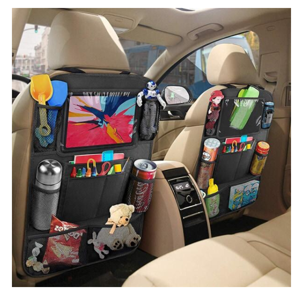 2-PACK Universal iPad Holders for Car Backseat with Multiple Compartment