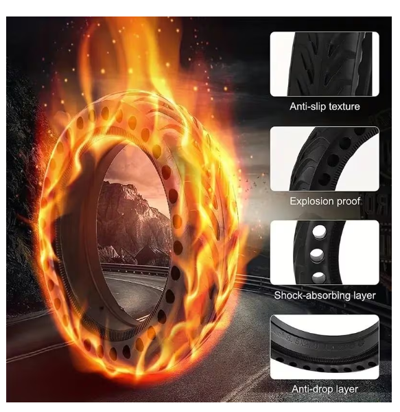 2-pack Puncture-Proof 8.5" Honeycomb Xiaomi M365 Scooter Tires