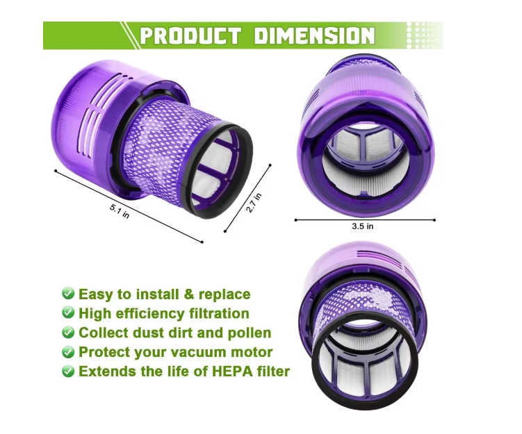 Post-filters compatible with Dyson V11 V15 stick vacuum 3-pack