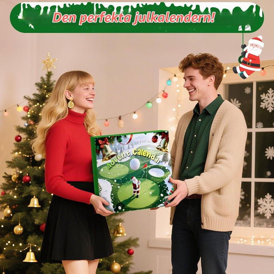 Golfkalender 2026 – adventskalender med 24 golftillbehör