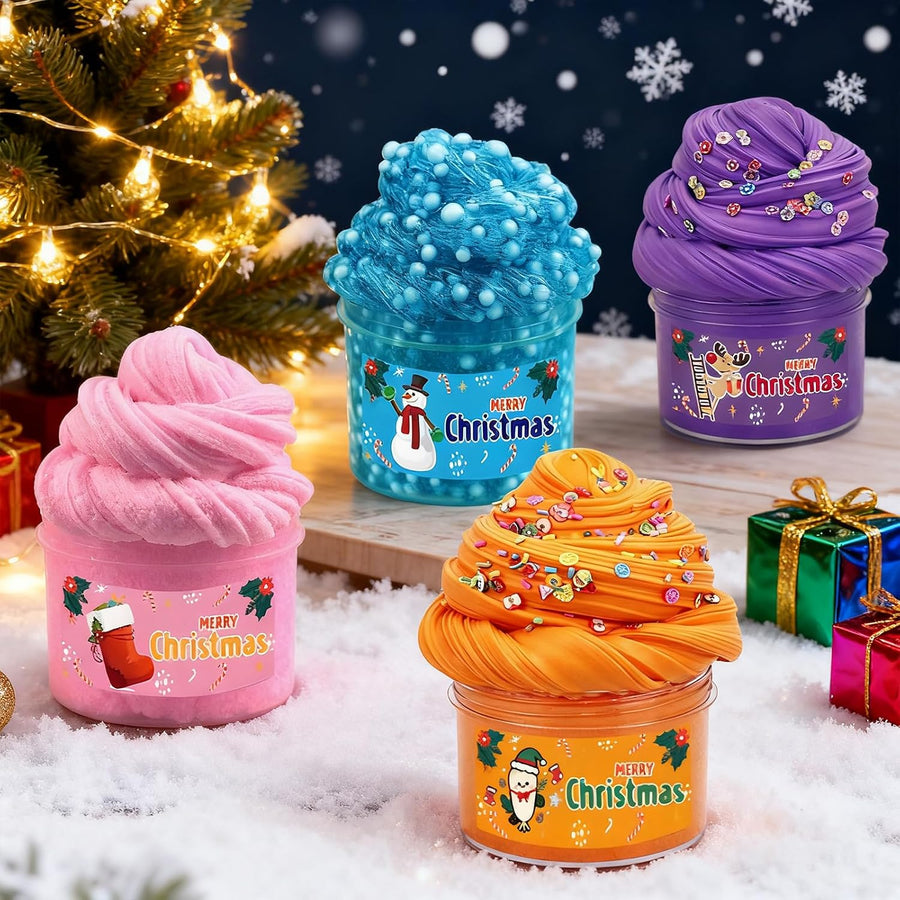 Slime-adventskalender 2026 – 24 luckor med slime och juldekorationer
