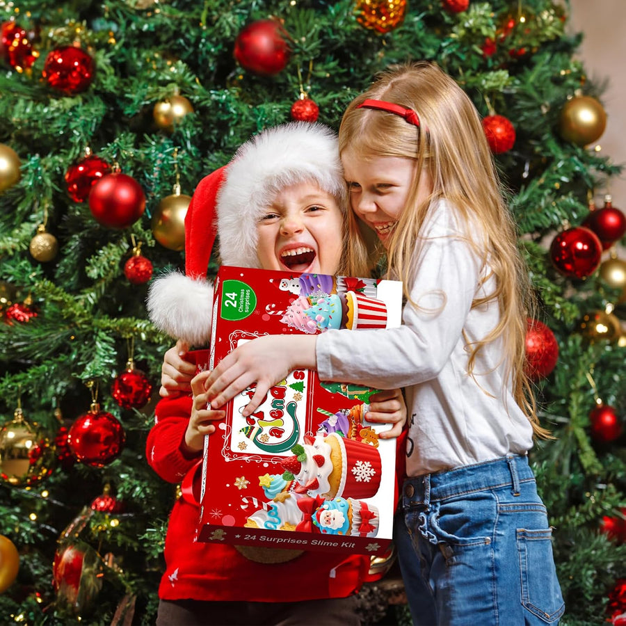 Slime-adventskalender 2026 – 24 luckor med slime och juldekorationer