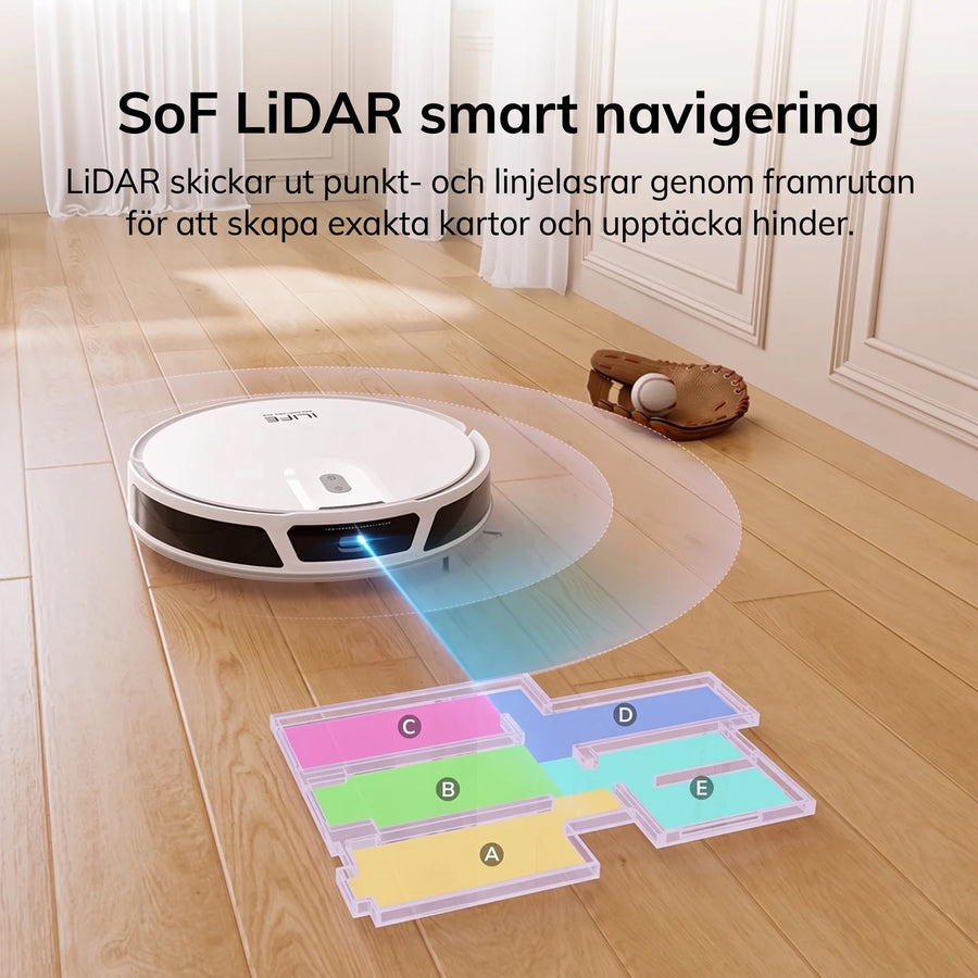 LiDAR-navigering som kartlägger rummen
