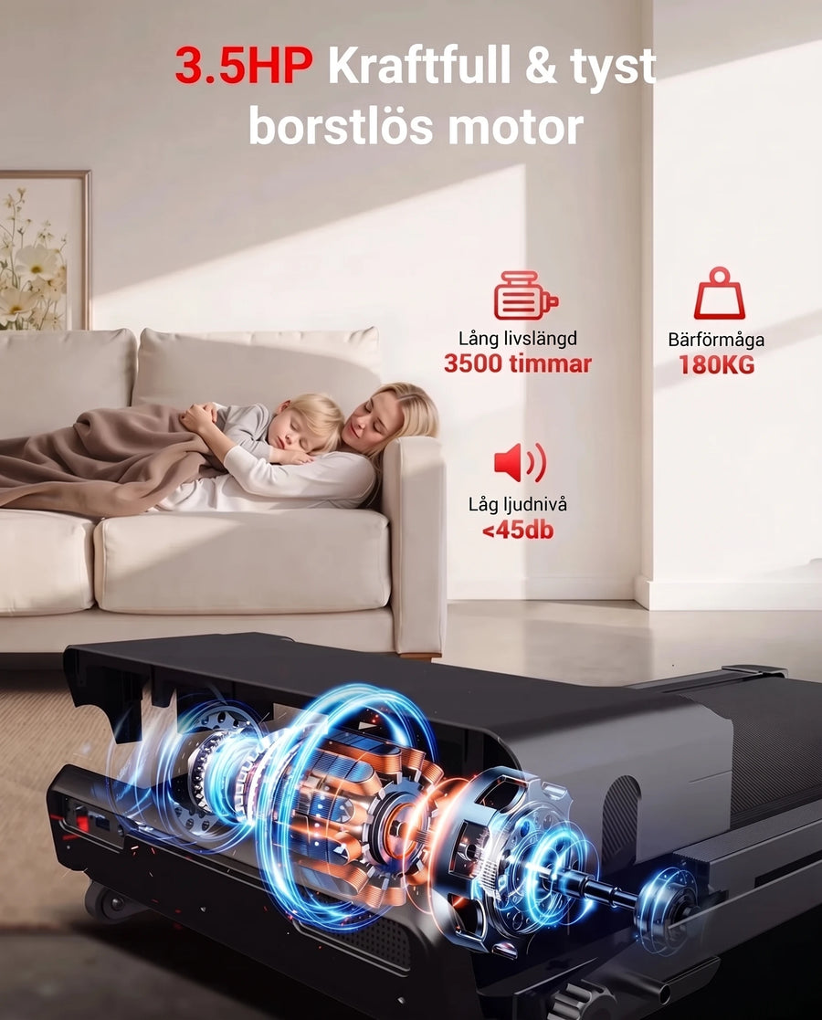 Borstlös motor 3,5 HK med ljudnivå under 45 dB