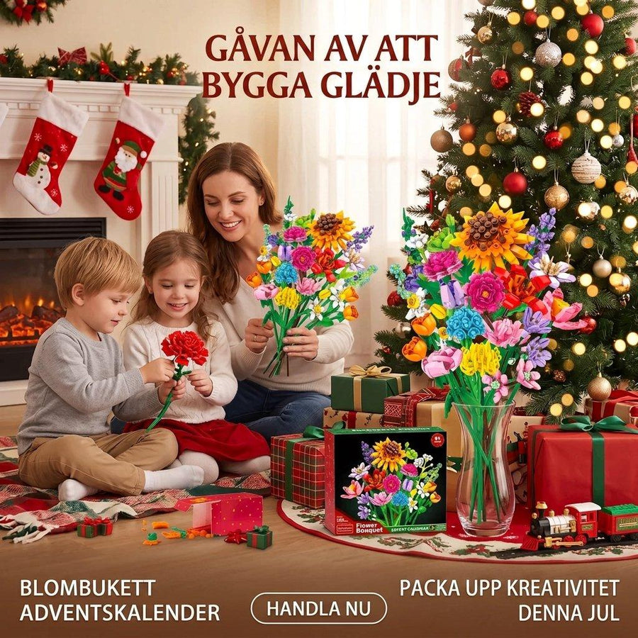 Adventskalender med 2688 byggdelar och illustrerade instruktioner