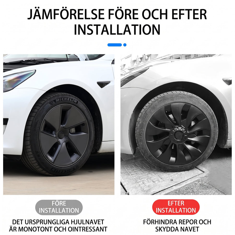 Navkapsel 18 tum matt svart, detaljvy
