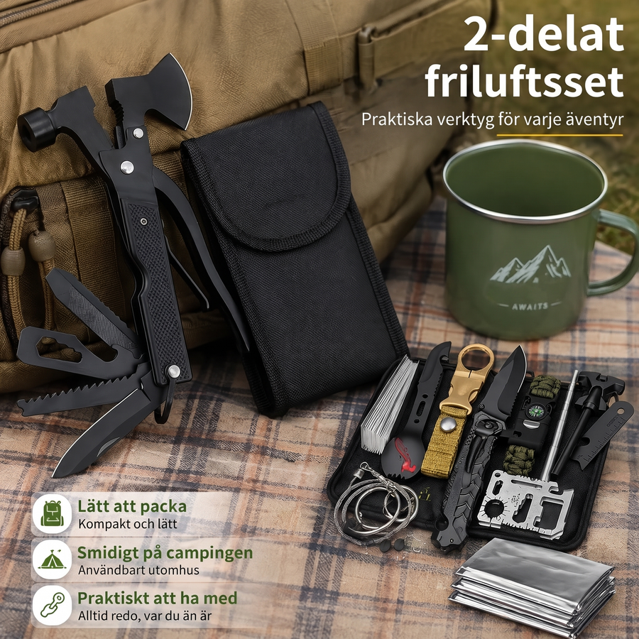 2-delat friluftsset för camping