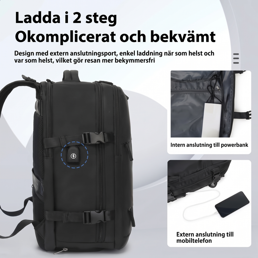 Ryggsäck med extern USB-anslutning
