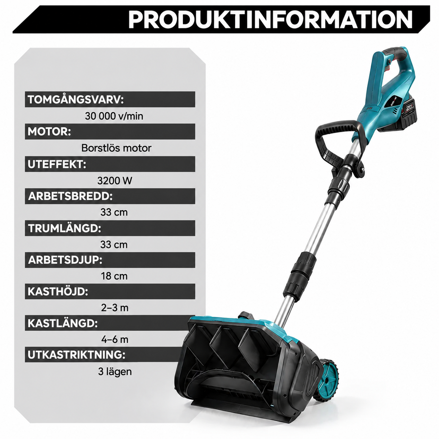 Produktinformation snöslunga 3200W