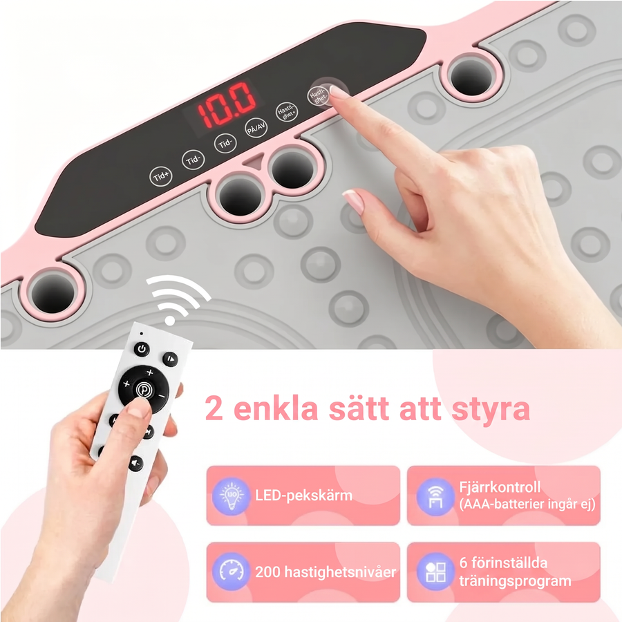 Styr med display eller fjärrkontroll