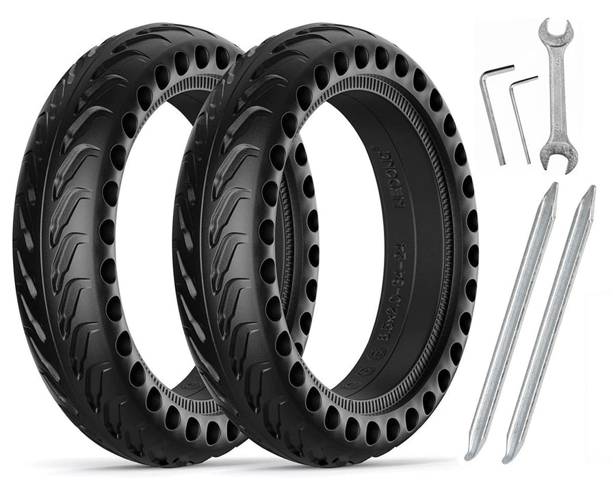 2-pack punkteringssäkra 8,5" Honeycomb Xiaomi M365 skoterdäck