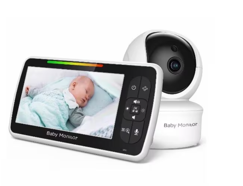 Babymonitor - Babyvakt med 5-tums skärm Plug &amp; Play Baby Monitor