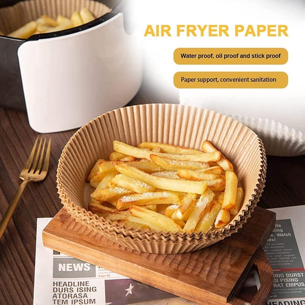 Air Fryer Liners med mat