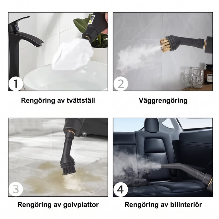 Ångrengörare med tillbehör