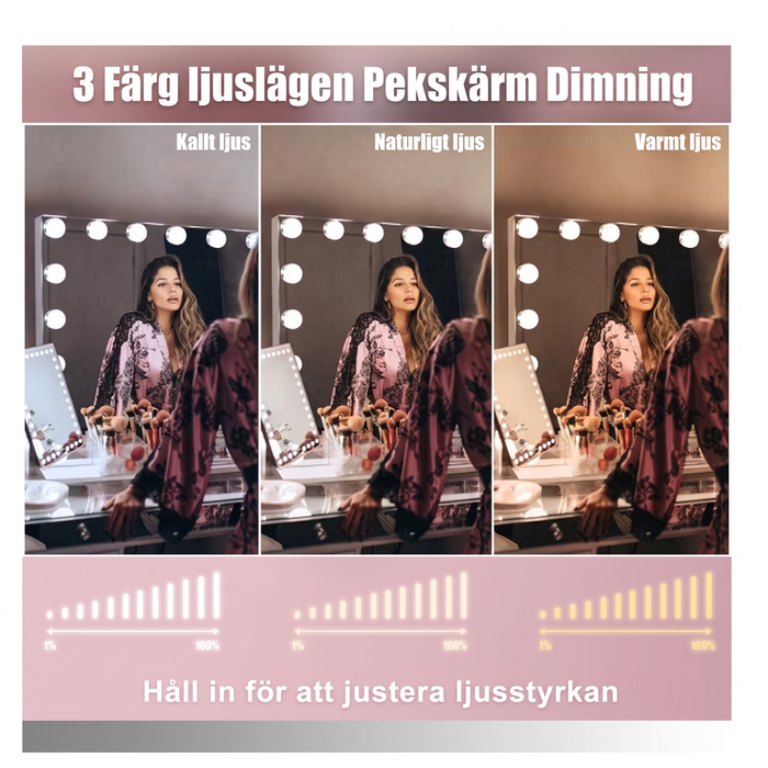 Hollywood-sminkspegel med belysning – produktbild 5