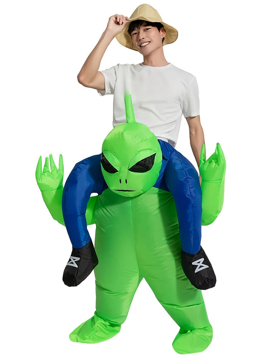 Uppblåsbar alien-dräkt vuxen – framsida