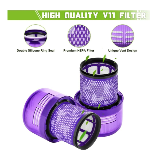 Post-filters compatible with Dyson V11 V15 stick vacuum 3-pack