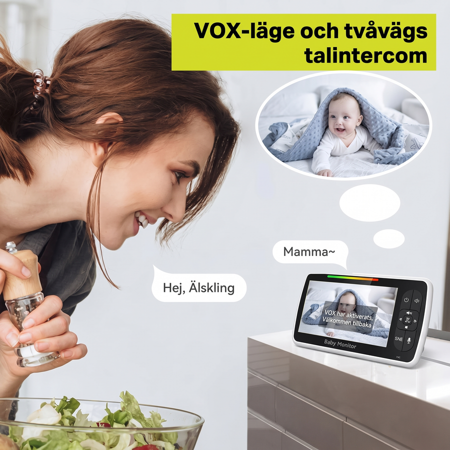 Babyvakt med 5-tums skärm – produktbild 6