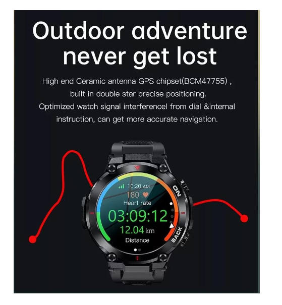 K37 Smart Watch Blodtryckspuls Vattentät IP67
