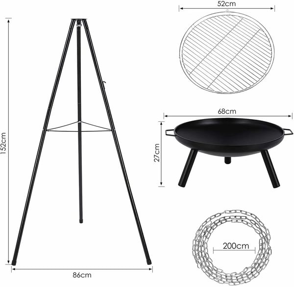 Eldskål 60 cm upphöjd över marken