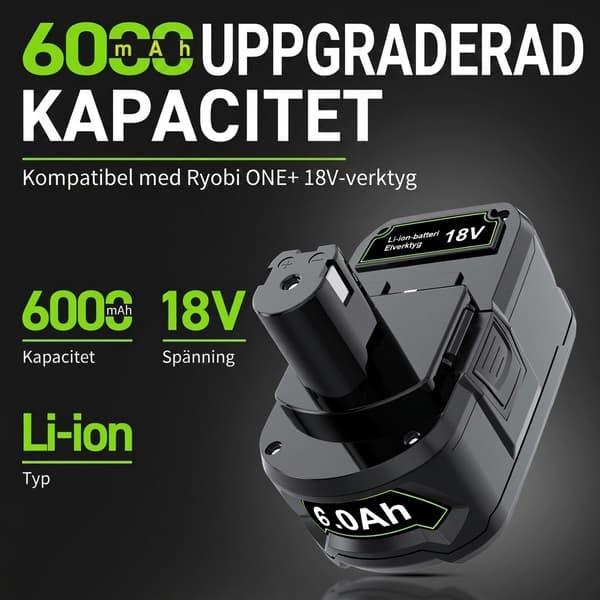 Batteri monterat i verktyg