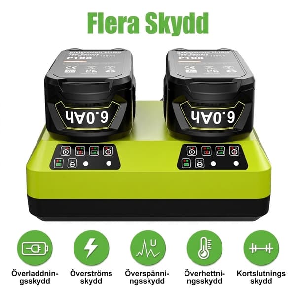 18V batteri kompatibelt med RYOBI ONE+