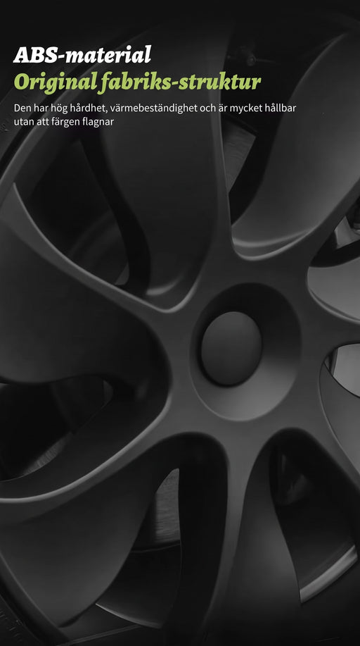 Hjulkåpa Cyclone-design matt svart, detaljvy