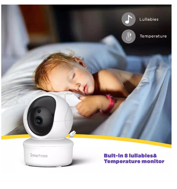 Babymonitor - Babyvakt med 5-tums skärm Plug &amp; Play Baby Monitor