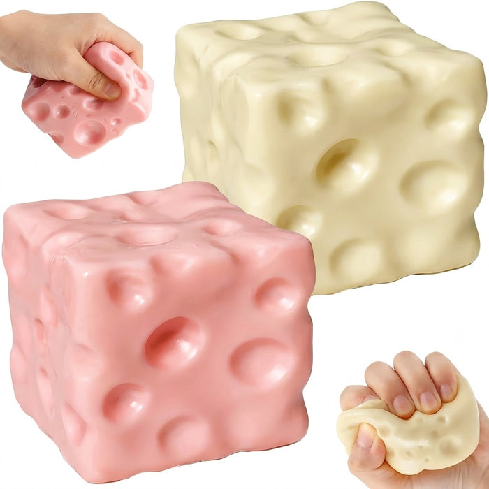 Squishy Cheese 2-pack – klämleksak formad som ostkub