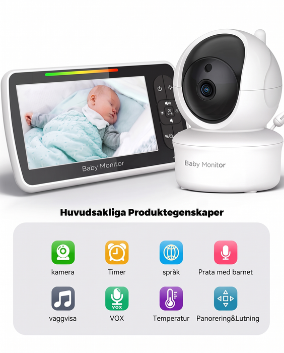 Babyvakt med 5-tums skärm – produktbild 3
