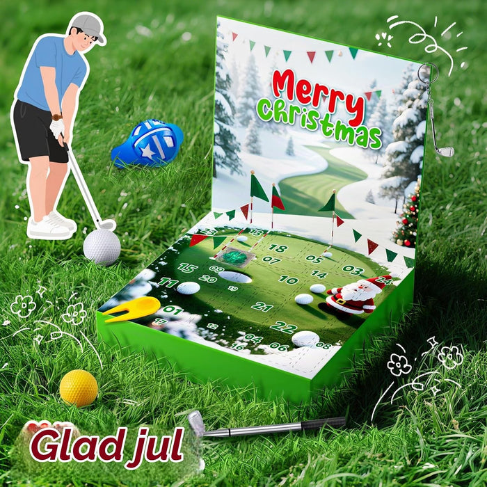 Golfkalender 2026 – adventskalender med 24 golftillbehör