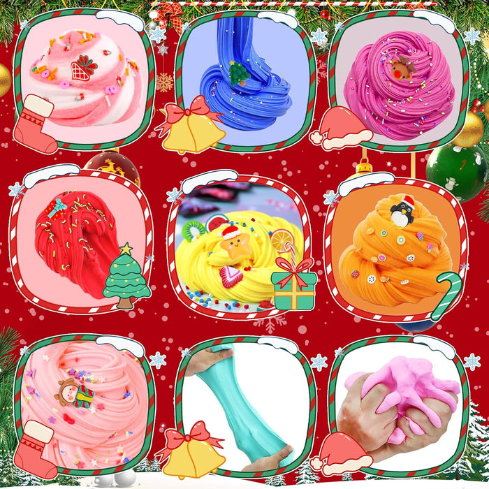 Slime-adventskalender 2026 – 24 luckor med slime och juldekorationer