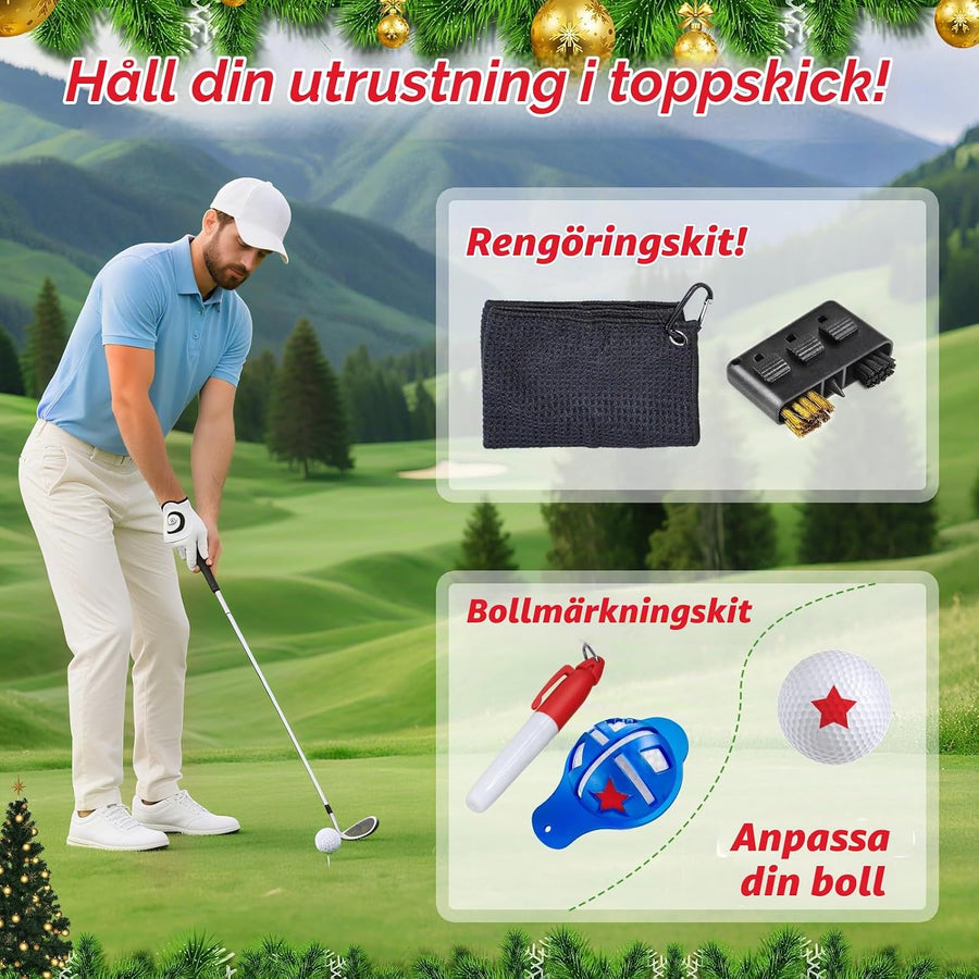 Golfkalender 2026 – adventskalender med 24 golftillbehör
