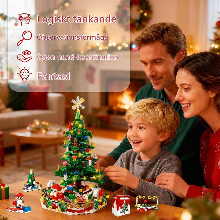 Adventskalender julgran byggklossar – 701 bitar med tomte och renar