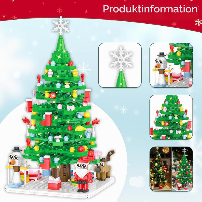 Adventskalender julgran byggklossar – 779 bitar med snögubbe