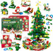Adventskalender julgran byggklossar – 701 bitar med tomte och renar