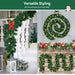 Julgirlang 10 m med 100 LED, kottar och röda bär – bild 4
