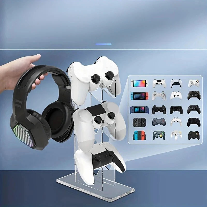 Hållare för 3 handkontroller och headset i akryl