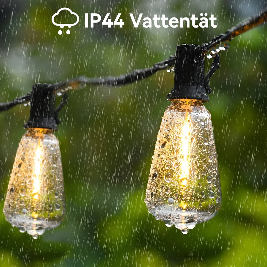 Ljusslinga i regn – IP44 vattentät