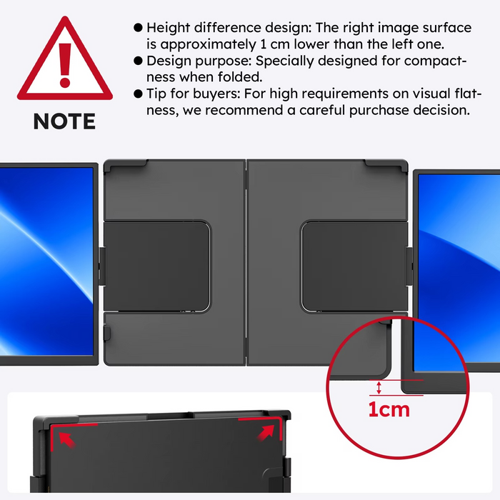 Tri-Screen 15.6" Laptop Screen Extender Triple Dual 1200P IPS Portable Monitor for Ps5 Pro, Windows PC, MacBook, Chrome Laptop 13.3–17.3