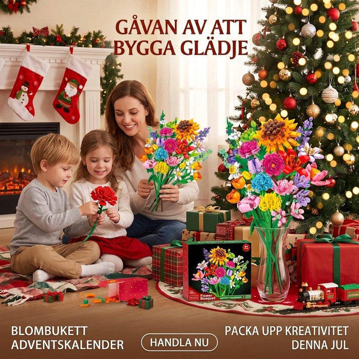 Adventskalender med 2688 byggdelar och illustrerade instruktioner