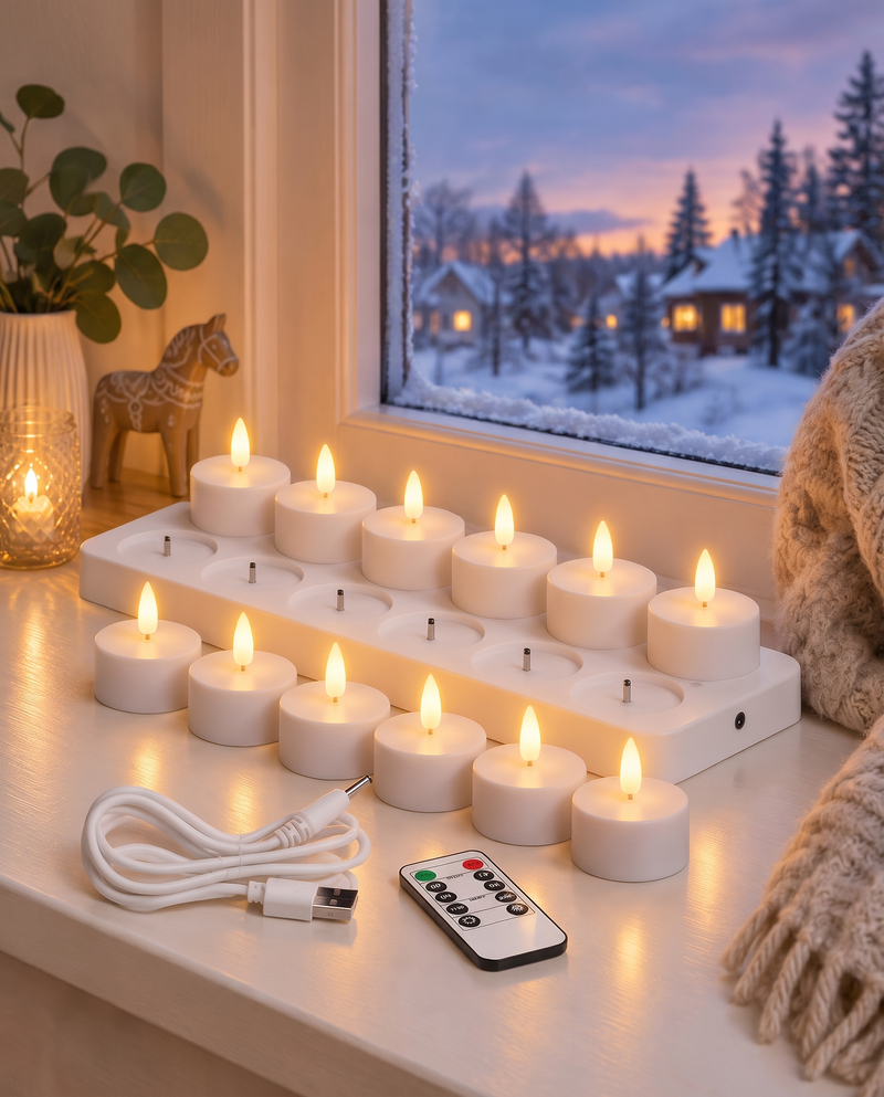 12-pack LED-värmeljus – mobilbanner