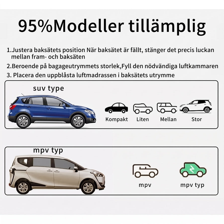 SUV-luftmadrass uppblåsbar bilsäng – produktbild 2