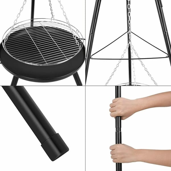 Grillgaller höjdjusterbart med kedja över elden