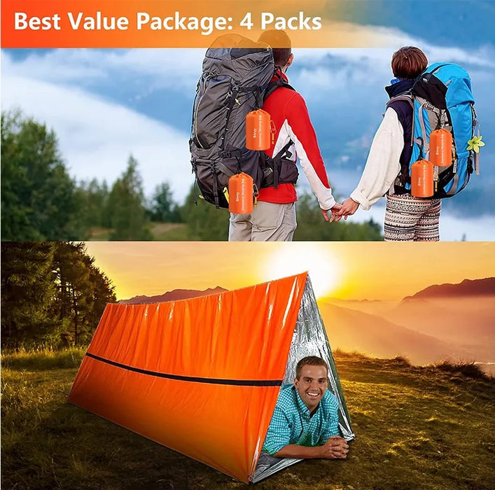 4-pack Outdoor Emergency Waterproof Thermal Sleeping Bag Camping
