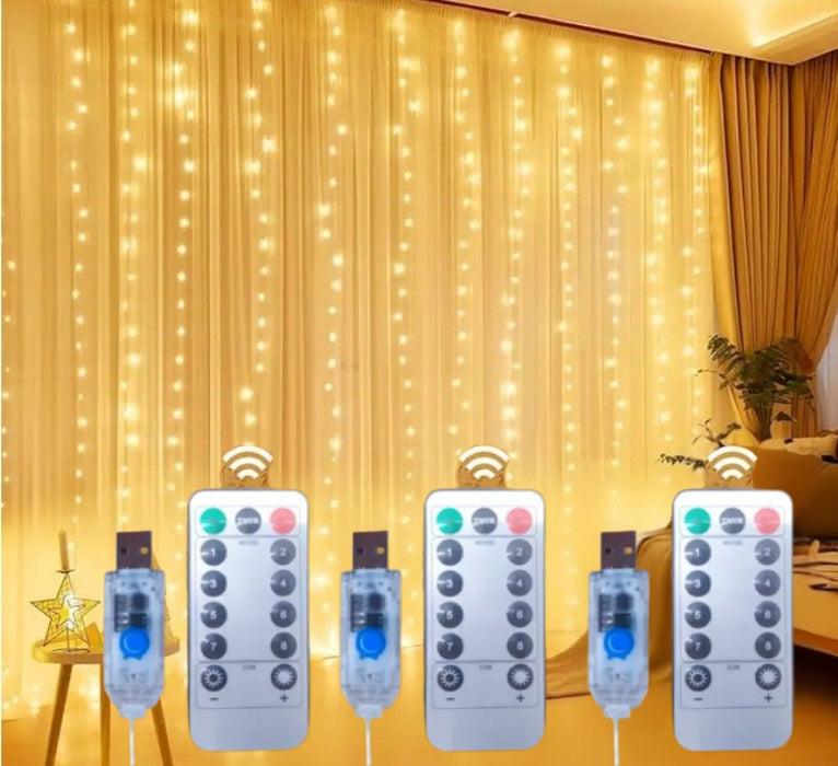 3-pack gardinljus 3x3 meter 300 LED