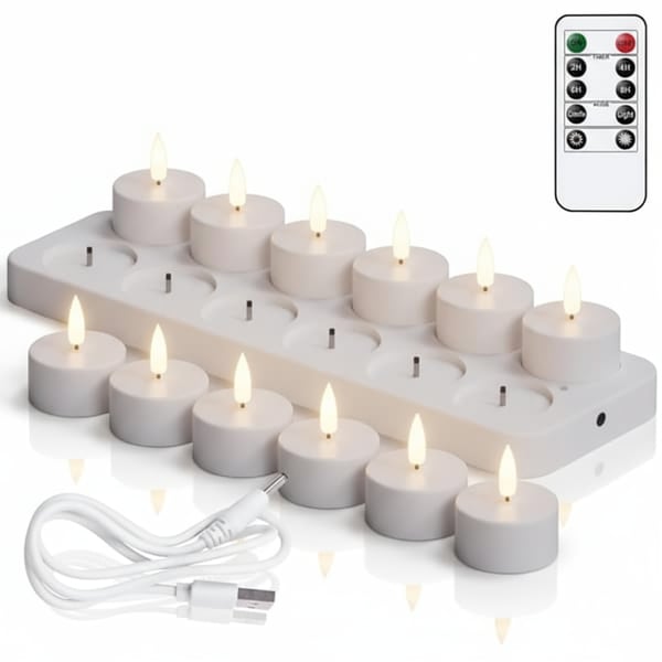 12-pack LED-värmeljus med fjärrkontroll