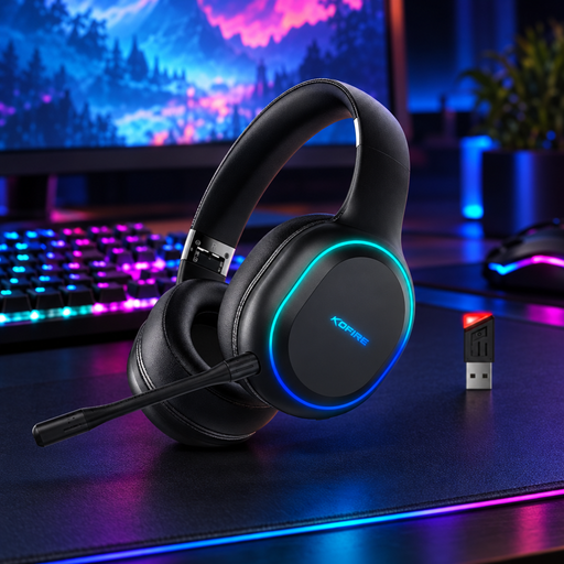 KOFIRE UG05 trådlöst gaming-headset på ett gamingbord